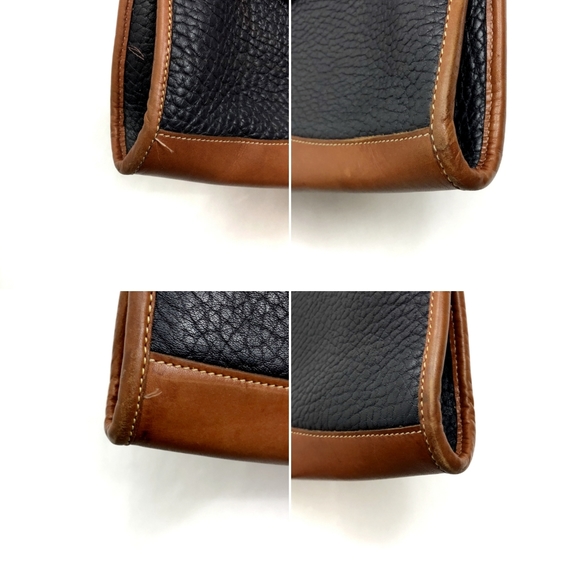 Dooney & Bourke Vintage Large Cavalry Portfolio Briefcase Navy AWL British Tan - Picture 4 of 9